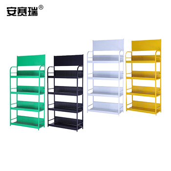 安赛瑞 轻型小货架（四层）机油配件展示架 超市便利店置物架展销架 润滑油金属货架 白色 28388