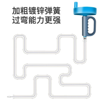 平安大通 下水道管道疏通器通马桶厕所地漏堵塞手动手摇疏通机弹簧5米