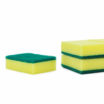 兰诗（LAUTEE）QJK-003 多功能百洁块 清洁海绵百洁布 双面海绵—5片装