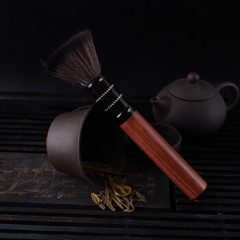 兰诗 WYQ0149 圆头毛刷茶刷扫水刷子笔刷茶具配件清洁刷 黑檀款毛刷