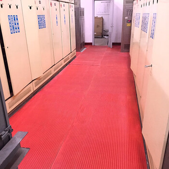 爱柯部落 绝缘垫 耐高压5KV橡胶垫1×5m×3mm配电房用绝缘耐磨耐压防滑红色110269