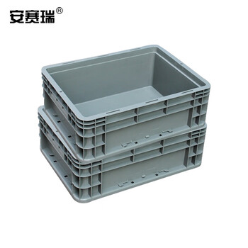 安赛瑞 EU物流周转箱 加厚欧标汽配物流箱 收纳箱整理储物箱零件盒 400×300×147mm 灰色 16400