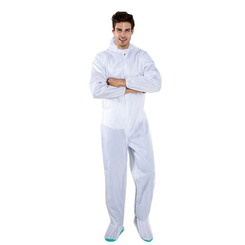 谋福 CNMF 8530  防静电四连体服 无尘服洁净服 连帽连体服  白色 M