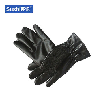 苏识 FHYW0066 冬季保暖触屏皮手套男女骑行防寒防水挡风皮革手套 均码 男士