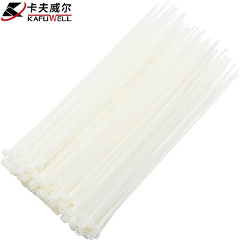 卡夫威尔 自锁式尼龙扎带小号工业扎丝 园艺扎线带 扎带理线带束线带捆扎带 3.6*100mm 白色 100支装 OT3061