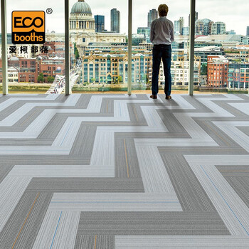 爱柯部落 方块毯办公室拼接地毯 会议客厅满铺防滑地垫装隔音地毯25cm×100cm（4片）银色条纹110100