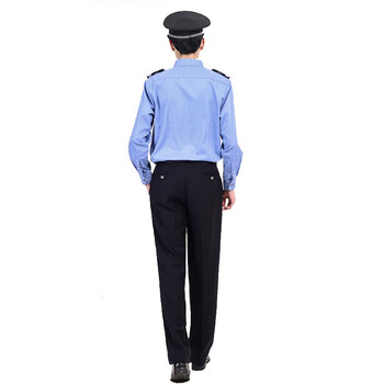 鸣固 保安服 酒店物业小区工作服装 春季柔韧舒适透气职业服 蓝长袖 185/3XL