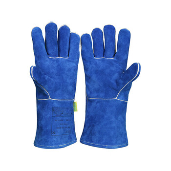 威特仕  10-0160 彩蓝色斜拇指款电焊手套杜邦防火线舒适防火耐磨隔热 L# 定做