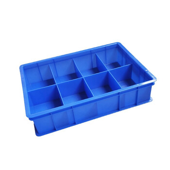 兰诗（LAUTEE）1# 塑料周转箱分格箱五金工具箱分隔式零件盒 大号8格 440*320*100mm