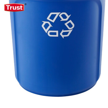 安赛瑞 圆形垃圾桶 塑料回收桶 121L 不带盖 蓝色 特耐适 TRUST THOR 企业可定制 710065