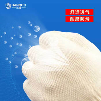 汉盾（HANDUN) HD-500G 涤棉 10针本白500g涤棉纱线手套 白色 均码 12副/打