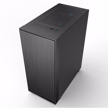 航嘉（Huntkey）GS400C黑色机箱（侧透/支持ATX/宽体游戏电脑机箱/支持长显卡/黑化背线/简洁拉丝面板）