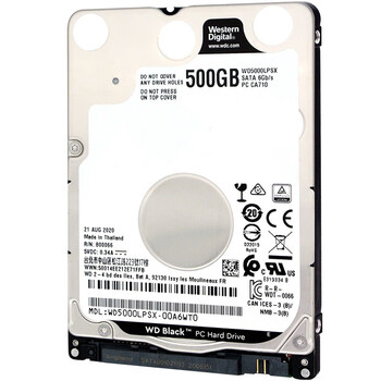 西部数据（WD）500GB 笔记本游戏机械硬盘 WD_BLACK 西数黑盘 SATA 7200转64MB 2.5英寸WD5000LPSX