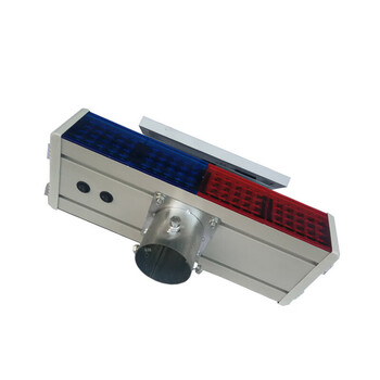 亿箬 太阳能警示灯交通爆闪灯红蓝双面 LED爆闪灯 双面四灯头