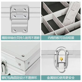 飞尔（FLYER）印章箱 安全器具财务印章盒【BB015 银色 内格6x6cm 15格】  