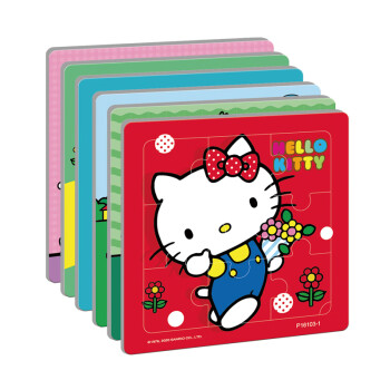 2-4岁宝宝启蒙拼图 内含6张拼图 Hello Kitty纸质双层拼图