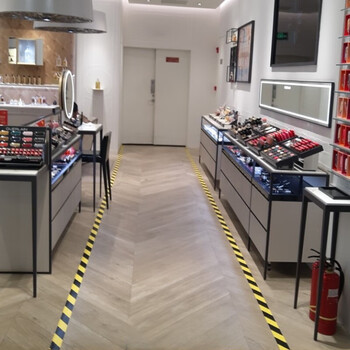 趣行 警示胶带18米/6卷  黄黑安全警戒地标线 工厂仓库定位隔离斑马线划线防水标识贴 