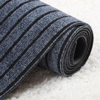 3G 七条纹除尘 刮泥吸水地垫 底部PVC地垫 黑灰色 厚5mm*长15m*宽90cm 企业定制