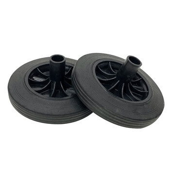 益美得 户外环卫垃圾桶配件轮子橡胶轮铁轴 240L配套轮子一对+铁轴一根