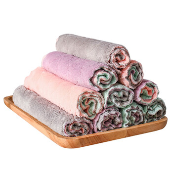 海斯迪克 HK-850 双色吸水抹布（10块）厨房不沾油洗碗布 双层加厚清洁巾25*25cm