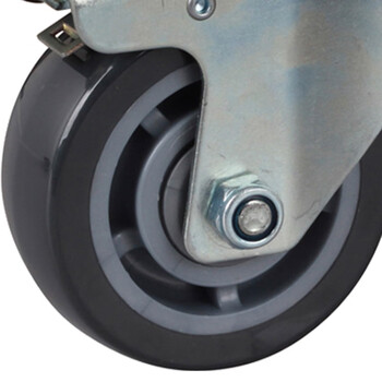 安赛瑞 平顶刹车脚轮 4英寸中型PU低噪音轮 承重200KG滑滚轮 铁双刹易得力定制 16232