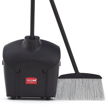 斯图商用扫把簸箕套装组合苕帚防风垃圾铲扫地笤帚簸箕带盖垃圾铲 防风簸箕1套装（黑色）