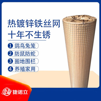捷诺立(JNL) N13326 镀锌铁丝网铁网格小孔户外栅栏围栏养殖防护网-YC 孔0.6cm丝粗0.55mm宽1.2m长5m