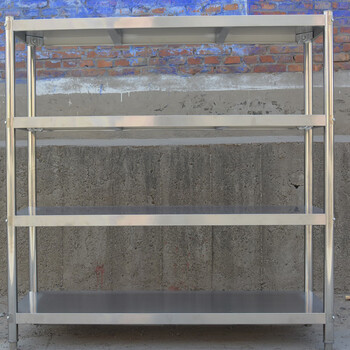 名桥 不锈钢四层平板货架 落地收纳架 酒店厨房置物架 1200*500*1550MM 厚0.5mm单层称重100斤