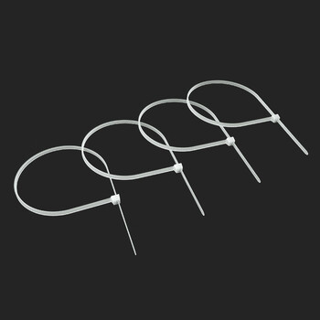 讯浦 阻燃尼龙扎带 透明多功能束线带 自锁式尼龙理线带4mm宽*150mm长 白色100根装