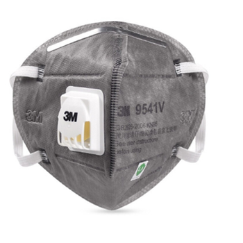 3M~9542V~KN95级活性炭口罩防尘异味防护口罩 20只/盒 灰色 KN95级  带呼吸阀  头戴式  20只一盒