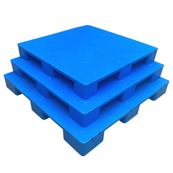 冰禹 BYlj-318 平板塑料托盘 九脚平面叉车托盘卡板 防潮防滑栈板 110x110x14cm 加4钢