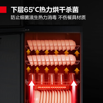 德玛仕（DEMASHI）消毒柜立式厨房商用消毒碗柜 中温多层大容量食堂饭店家用台式碗柜 XDZ380-D1