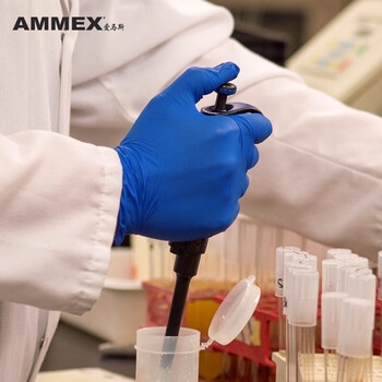 爱马斯（AMMEX）APFNCX42100一次性加厚丁腈手套 实验清洁检查 定做 S码 100只/盒