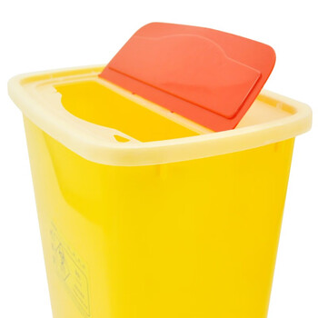 益美得 DJF-25黄色利器盒锐器盒医院诊所用废物针头收纳桶小号垃圾桶 方形25L