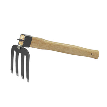 兰诗（LAUTEE）WY4088 木柄小锄头园艺工具除草耙子 加厚全冈锄头四件套