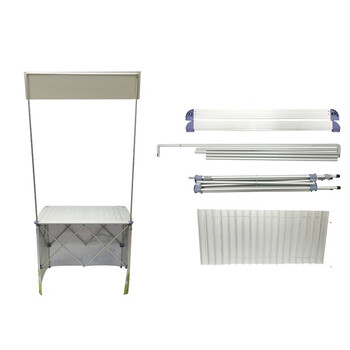 冰禹 BYrl-91 加厚铝合金广告展示台 超市试吃便携式促销台户外地推桌 单铝桌50*90