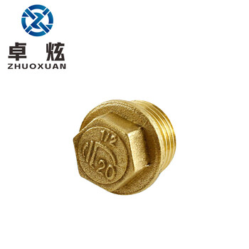 卓炫（ZHUOXUAN)   铜堵头 铜管帽 铜管堵 1寸外牙（5个装）