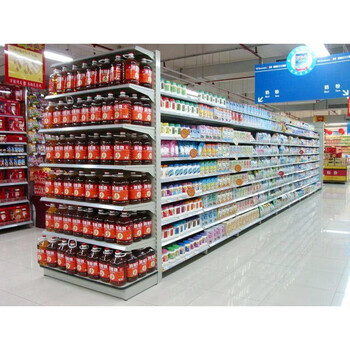 时通超市货架展示架单面便利店药店小卖部架子母婴店文具店层架饮料柜 经典白【单面1200*400*1950主架/5层】