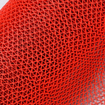 雅的 PVC塑胶防滑S型镂空防水游泳池厨房地毯浴室防滑垫 红色 加密加厚5.0宽1.2米*1米 /米