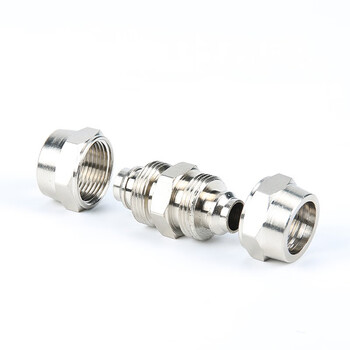 誉力 金属铜快拧接头气管快速接头直通 KNPU管 4mm-4mm
