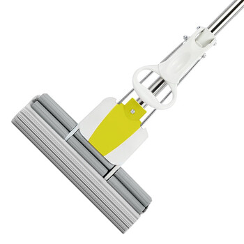 兰诗（LAUTEE）TTB-2013 不锈钢伸缩杆胶棉挤水拖把 免手洗胶棉地拖 绿色38厘米