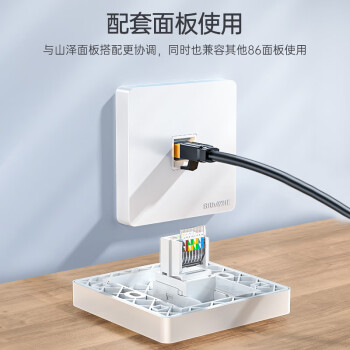 山泽(SAMZHE)六类网络模块 CAT6千兆免打网线面板模块 RJ45水晶头母座电脑网口插座连接头  MKC61