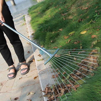 冰禹 BYly-21 草耙枯叶耙子 钢丝搂草耙子 伸缩耙松土耙 多齿耙子工具 15齿伸缩钢丝耙