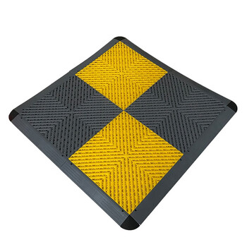 爱柯布洛 疏水格栅加固网格塑料拼接地垫pvc地漏排水垫钻石纹40×40cm×3片灰色定制