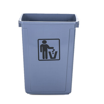 苏识 YJ-A119 长方形无盖垃圾桶厨房办公室用商用 60L加厚无盖 绿色