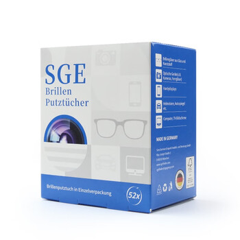 可茵慈SGE一次性眼镜清洁湿巾52片*3盒装德国原装进口眼镜布屏幕清洁纸