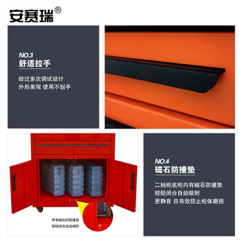 安赛瑞 汽修工具车 重型工具柜推车 移动抽屉式五金维修设备 2抽柜黑色 200223