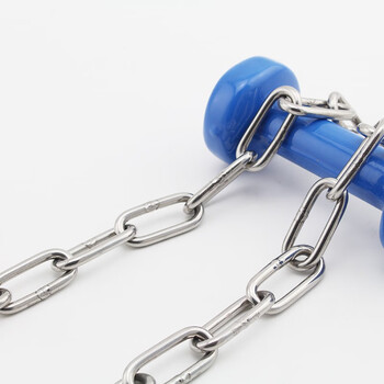 者也 304不锈钢链条铁链条宠物狗铁环链起重链打包链护栏秋千铁链吊晾衣链 5MM*1米