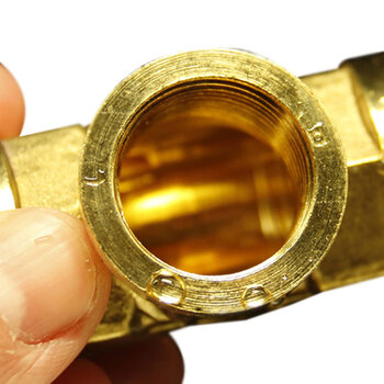 冰禹 BY-7060 黄铜内丝三通接头（5个）管道铜接头 五金水暖配件 4分内牙三通 方体DN15 75克