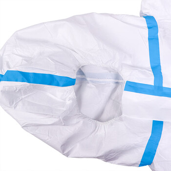 百舸 隔离衣连体拉链无纺布PP覆膜防护服全身隔离服胶条款160-180